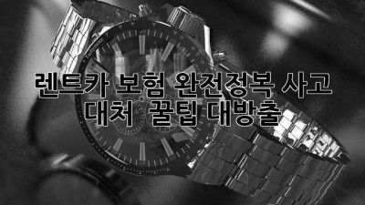 🚗 렌트카 보험 완전정복: 사고 대처 & 꿀팁 대방출! 🍯